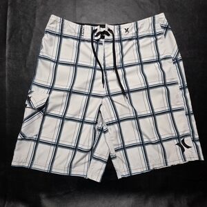 Hurley Men’s White Plaid Board Shorts - Summer 2009